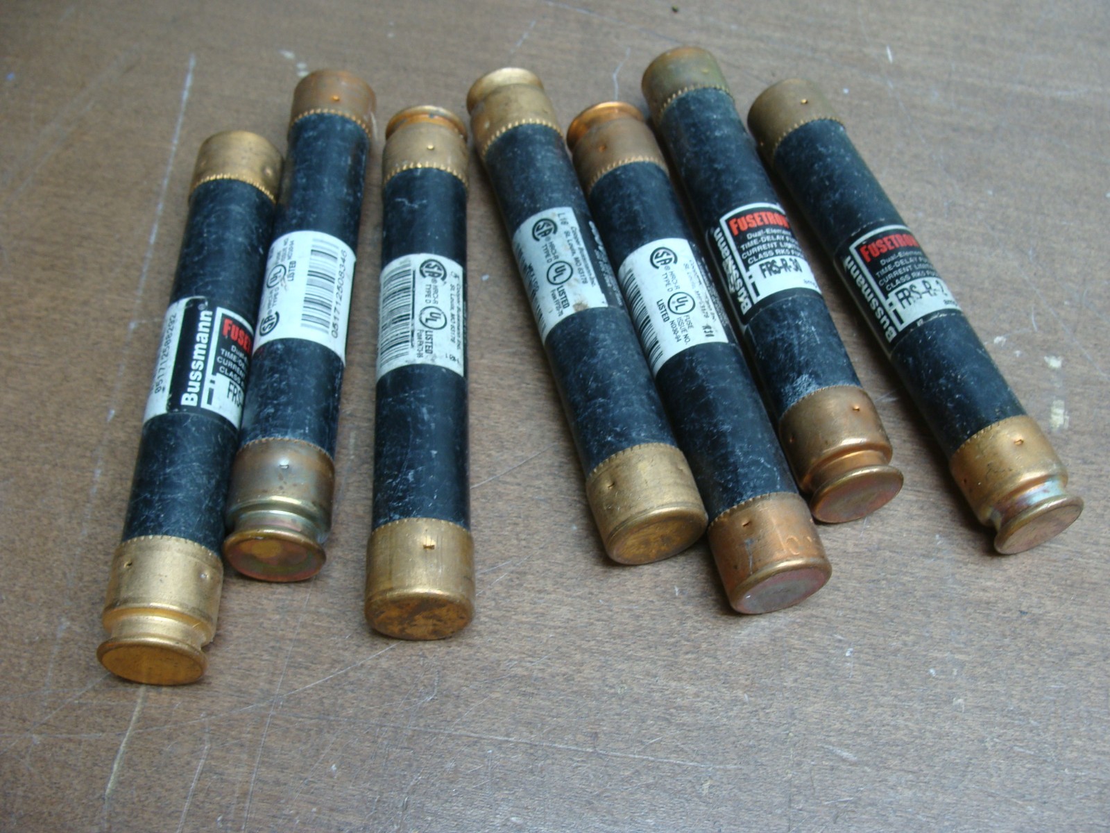 LOT OF 7 BUSSMANN FUSETRON FUSES FRS-R-12 12A CLASS RK5 CURRENT LIMITING