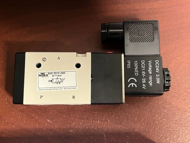 NITRA AUTOMATION DIRECT AVS-3313-24D 24V 3-PORT SOLENOID VALVE 20-115 PSI NEW