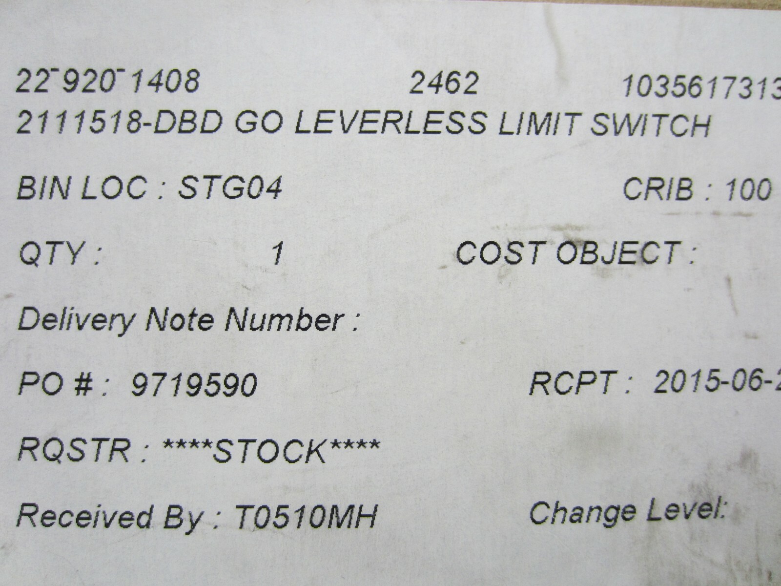 New Topworx 21-11518-DBD GO Switch Leverless Limit Switch