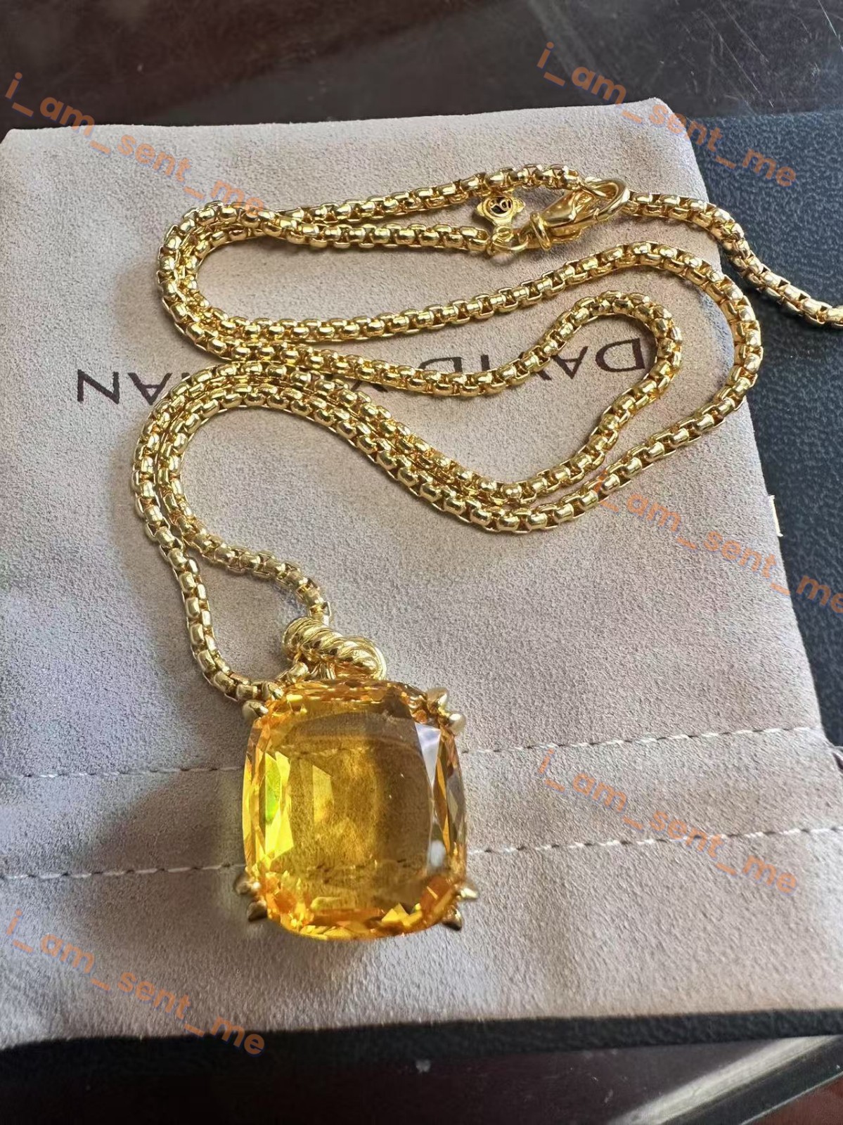 NewDAVlDYurman.Sterling*GOLD Diam.Lemon&Citrine 14mm Chatelaine