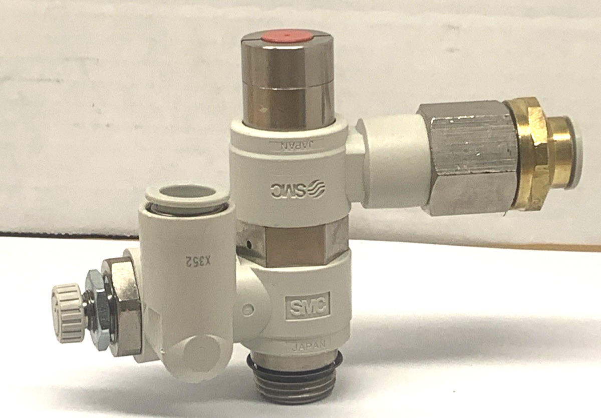 SMC ASP630F-U04-12-X352 SPEED CONTROL VALVE w/MANUAL PILOT CHECK VALVE *NEW*