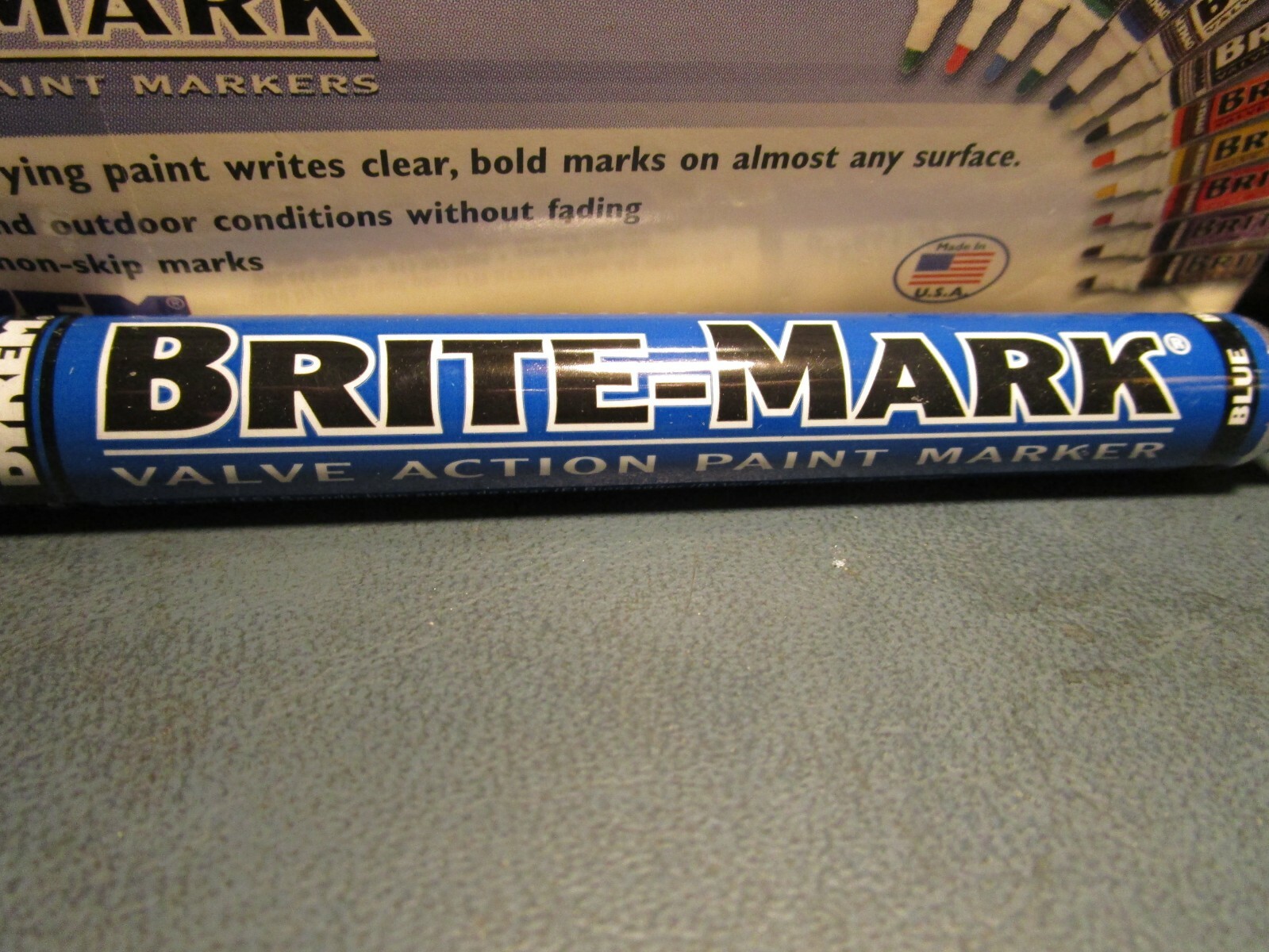 Blue Medium Tip Valve Action Brite-Mark® M-3 Paint Marker