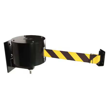 Retracta-Belt Wm6500-Byd-Wp-Re Wall Barrier, 65Ft Black/Yellow Belt