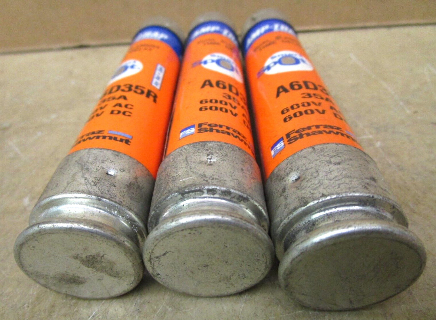 Ferraz Shawmut Amp-Trap A6D35R Time Delay Fuse 35 Amp Lot of 3 Pcs 48199NADC