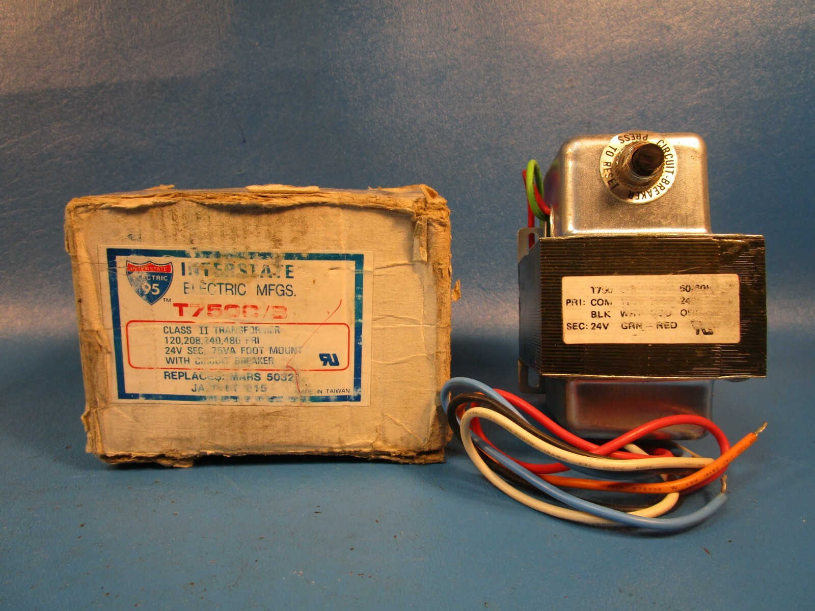 Interstate Electric, T7500/B, Class II Transformer with Circuit Breaker