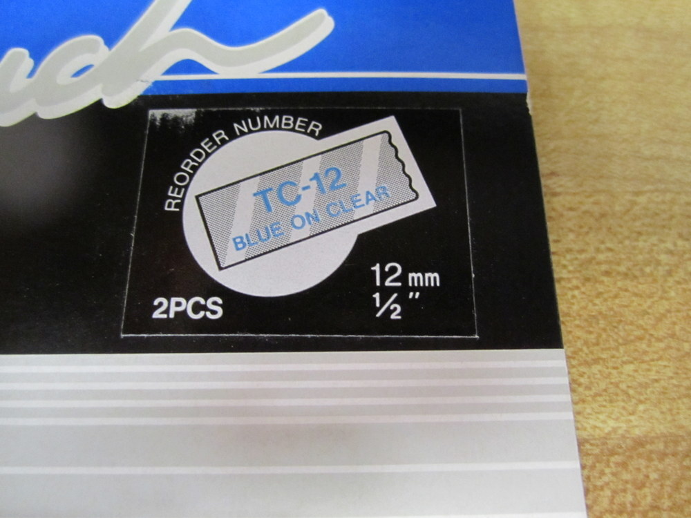 Brother TC-12 Tape Cassette TC12 Blue On Clear (Pack of 20)