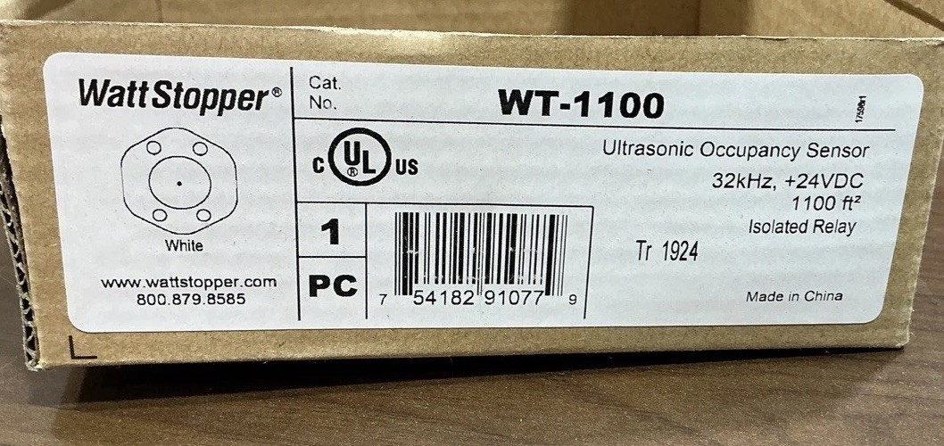 WT-1100 WT1100 32KHZ 24VDC 1100FT2 ISOLATED RELAY WATTSTOPPER ULTRASONIC SENSOR