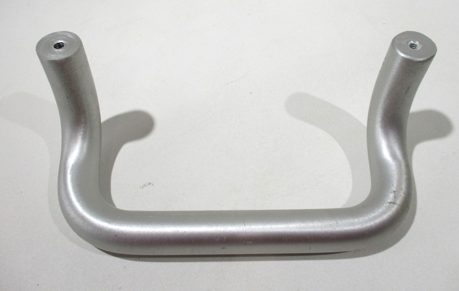 JW WINCO Pull Handle: Threaded Holes, Aluminum, Silver, 7.87 in Mounting Holes