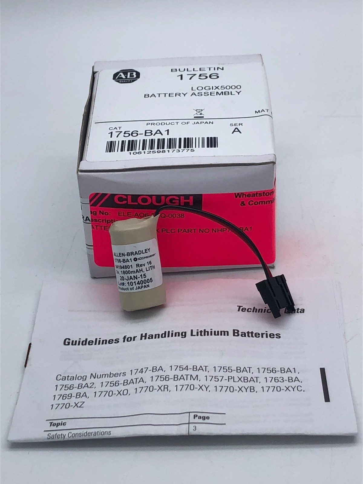 AB 1756-BA1 LOGIX5000 Battery LOGIX PLC NHP756-BA1 Fits Allen Bradley x4