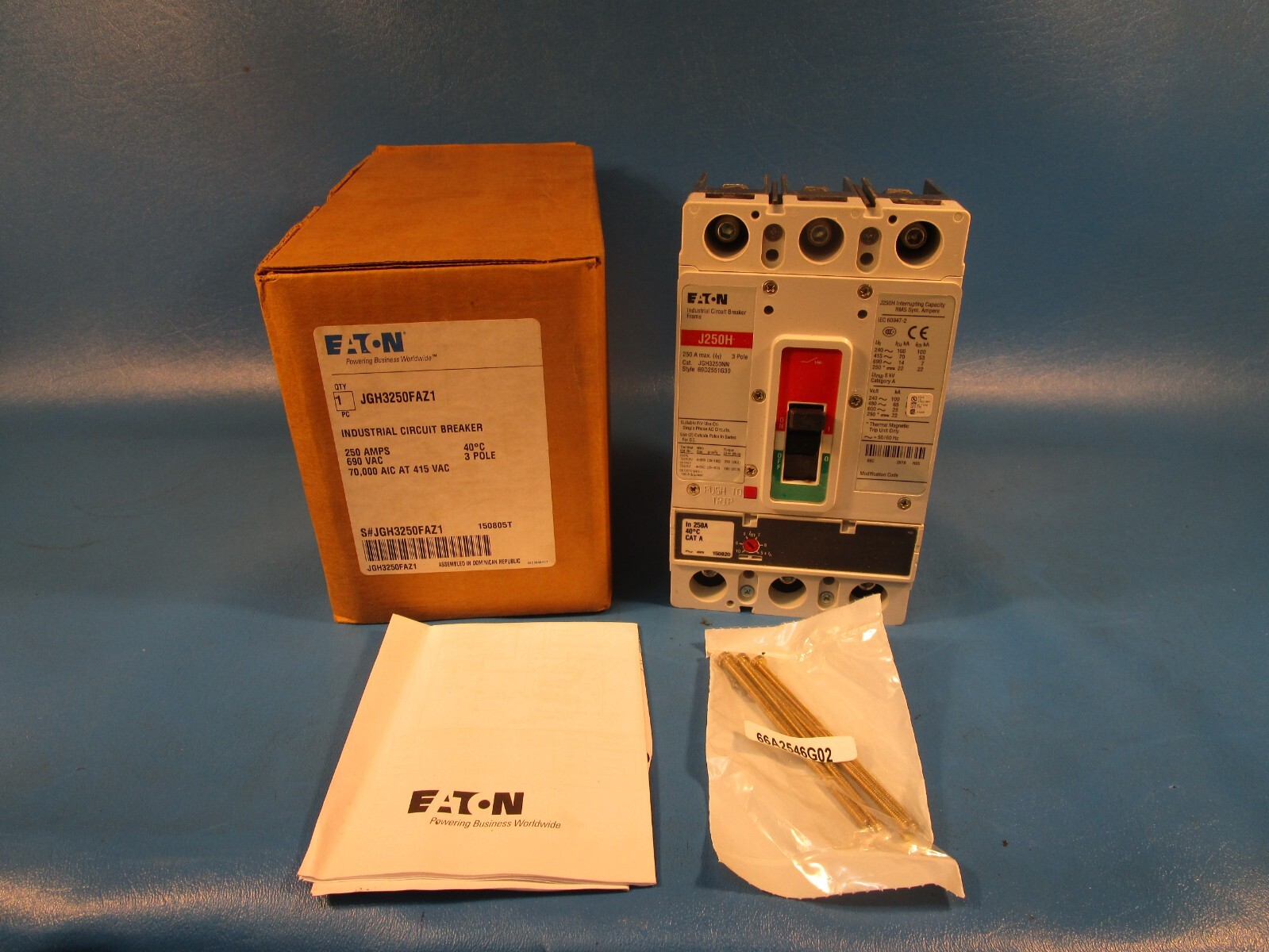 Eaton JGH3250FAZ1, Molded Case Breakers (MCCBs) JGH 3P 250A 600V 50/60Hz 3Ph J