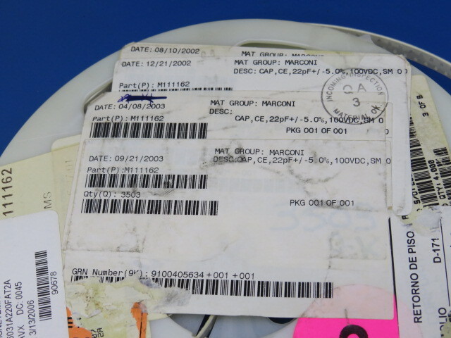 AVX 06031A220FAT2A Qty of 800 per Lot CAPCE22PF+/5.0% 100VDC