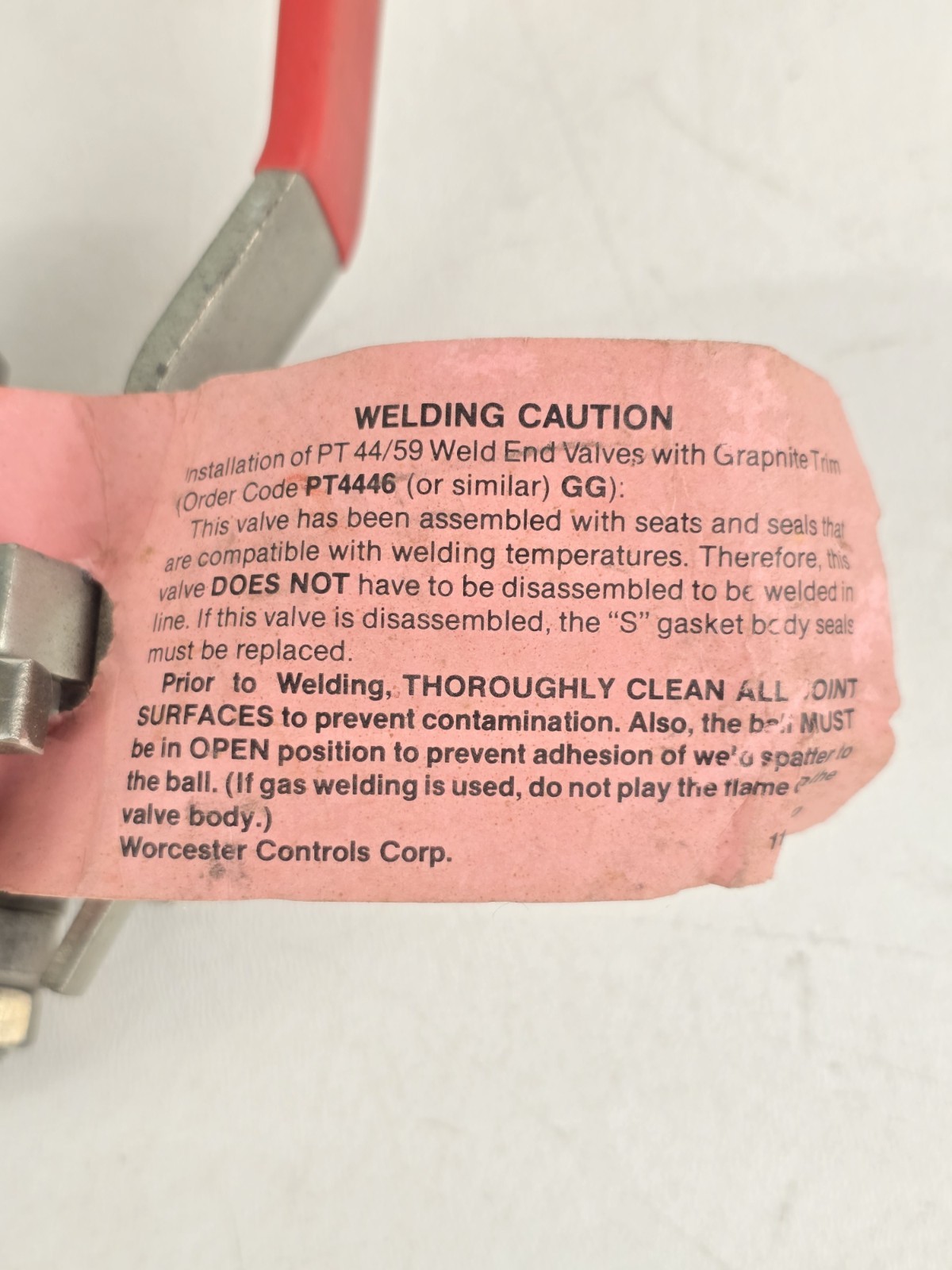 Worcester Ball Valve 3/4″ PT 5966GG R0CWP1000 Weld End CF8M