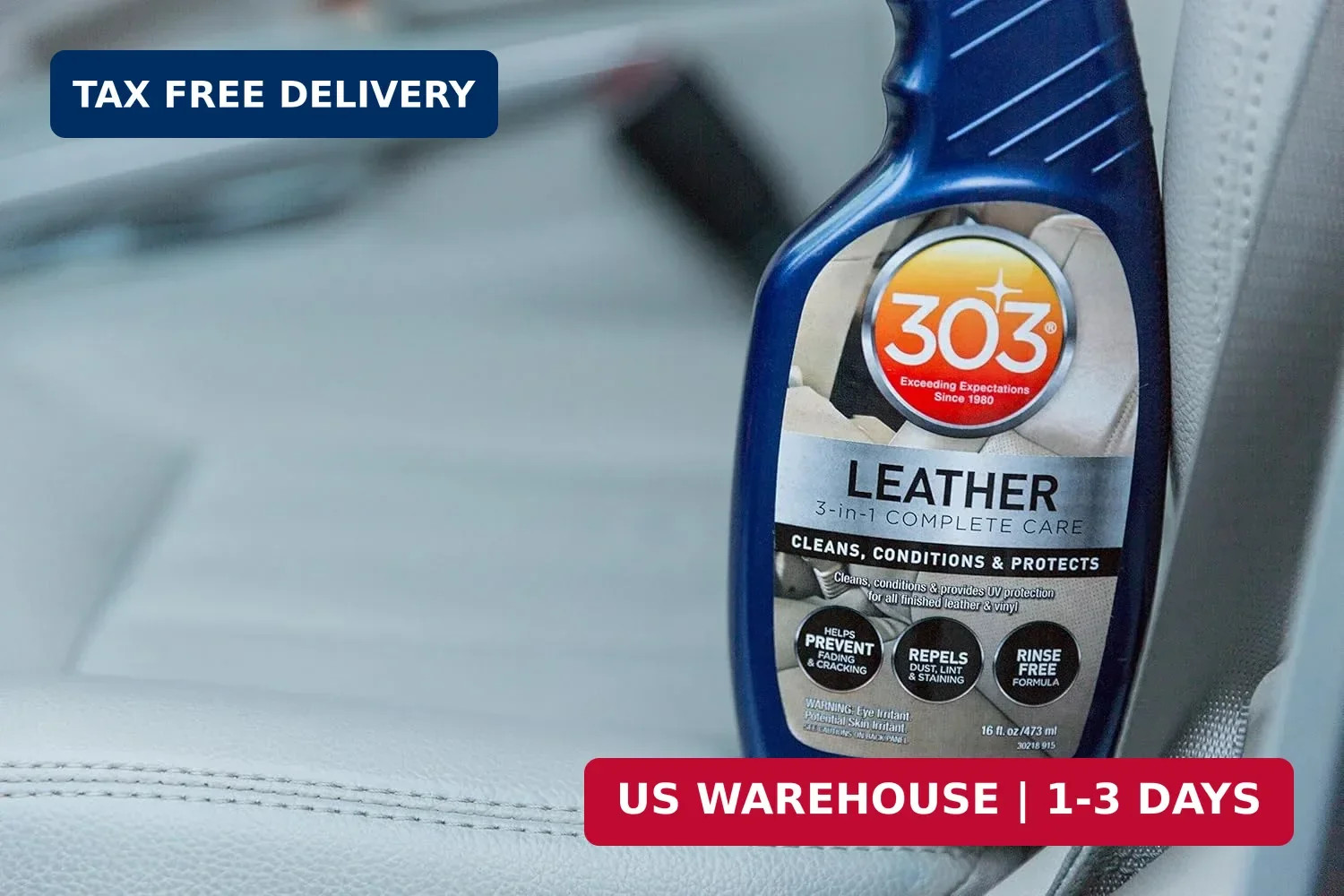 303 Products Leather 3-In-1 Complete Care – Cleans, Conditions, & Protects – Hel
