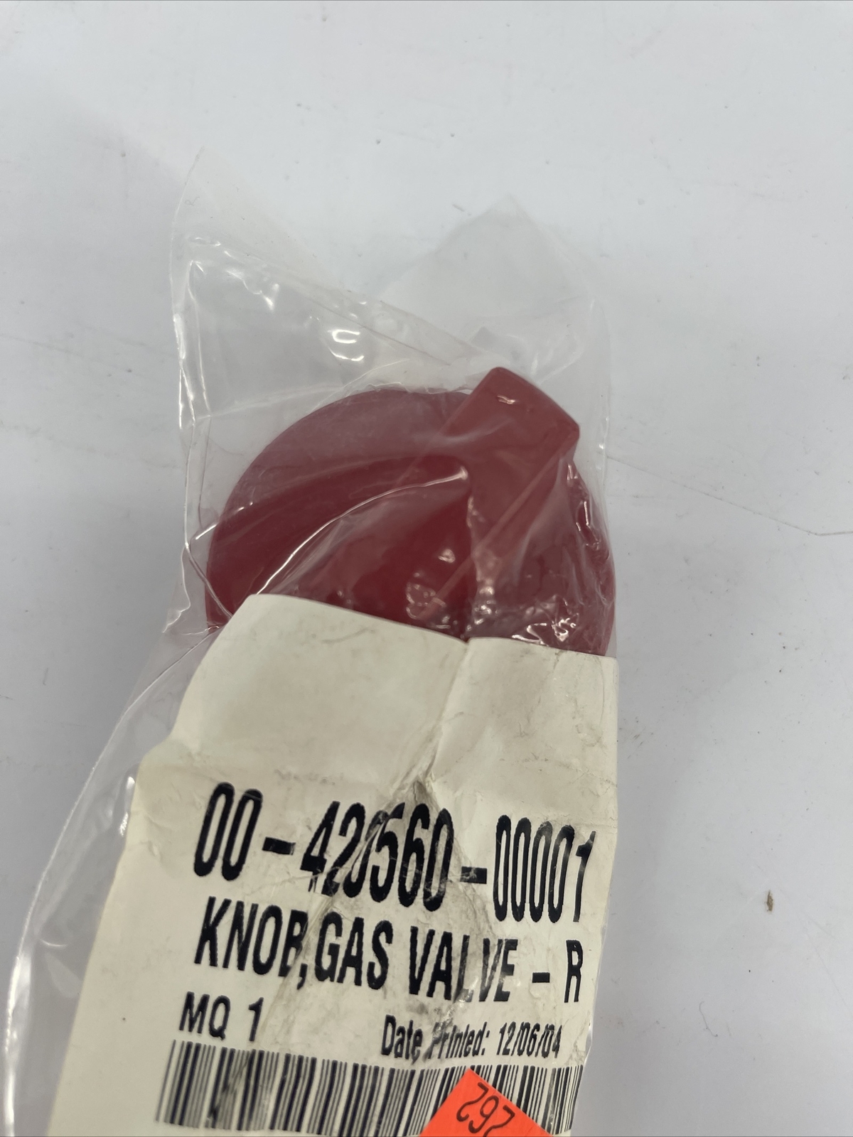 Vulcan Hart Red Control Gas Valve Knob 00-420560-00001