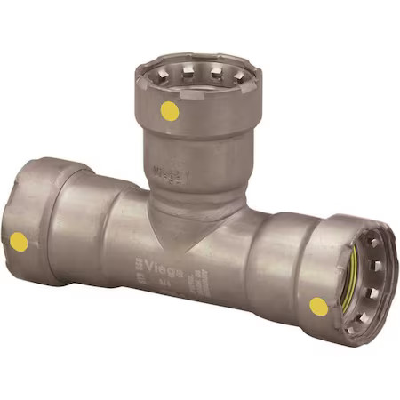 Viega 25331 MegaPressG Reducing Tee 3/4 Inch x 3/4 Inch x 1/2 Inch Carbon Steel