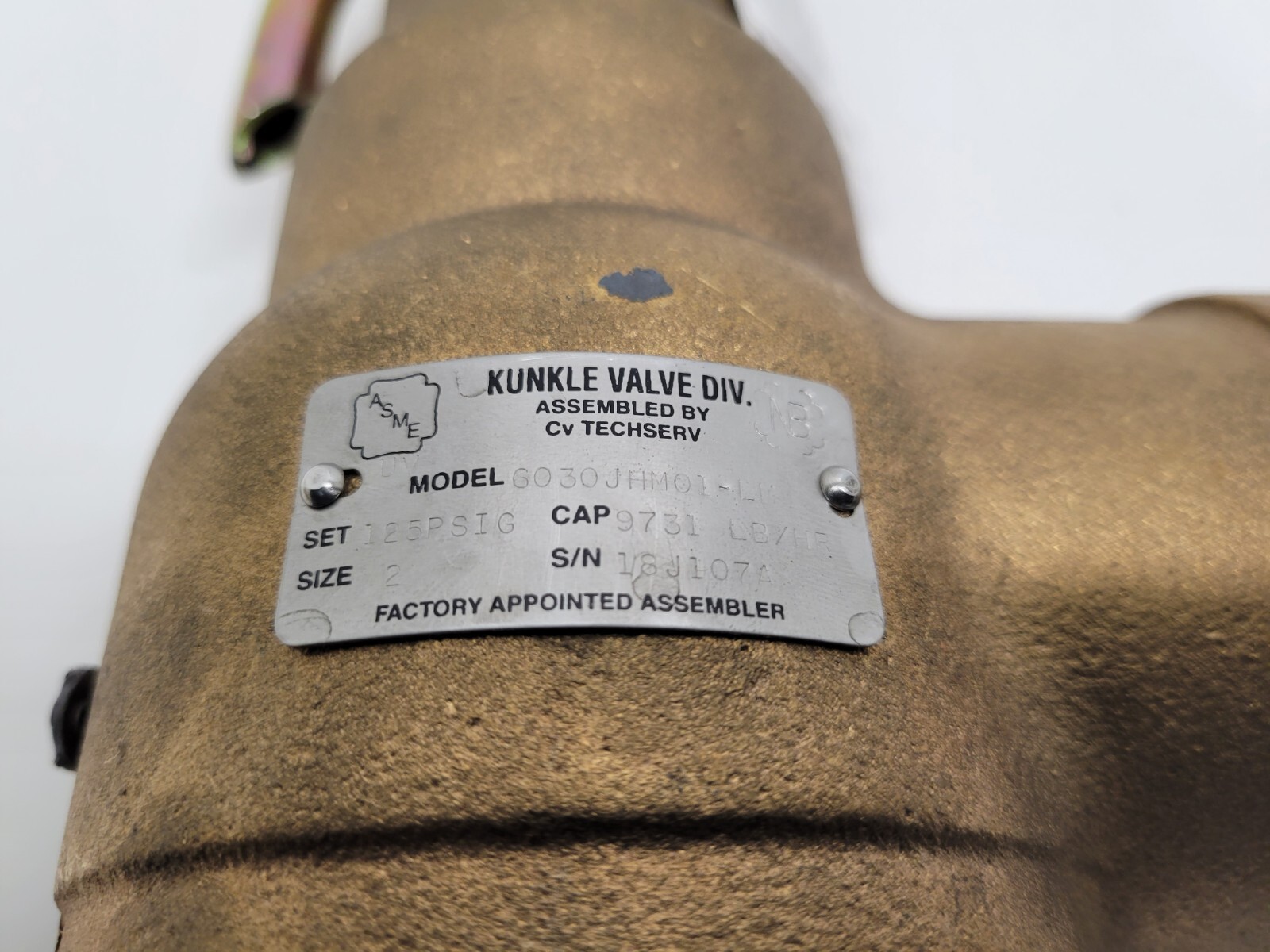 NEW OLD STOCK! KUNKLE 125PSIG SIZE 2 STEAM RELIEF VALVE 6030JHM01-LM-125