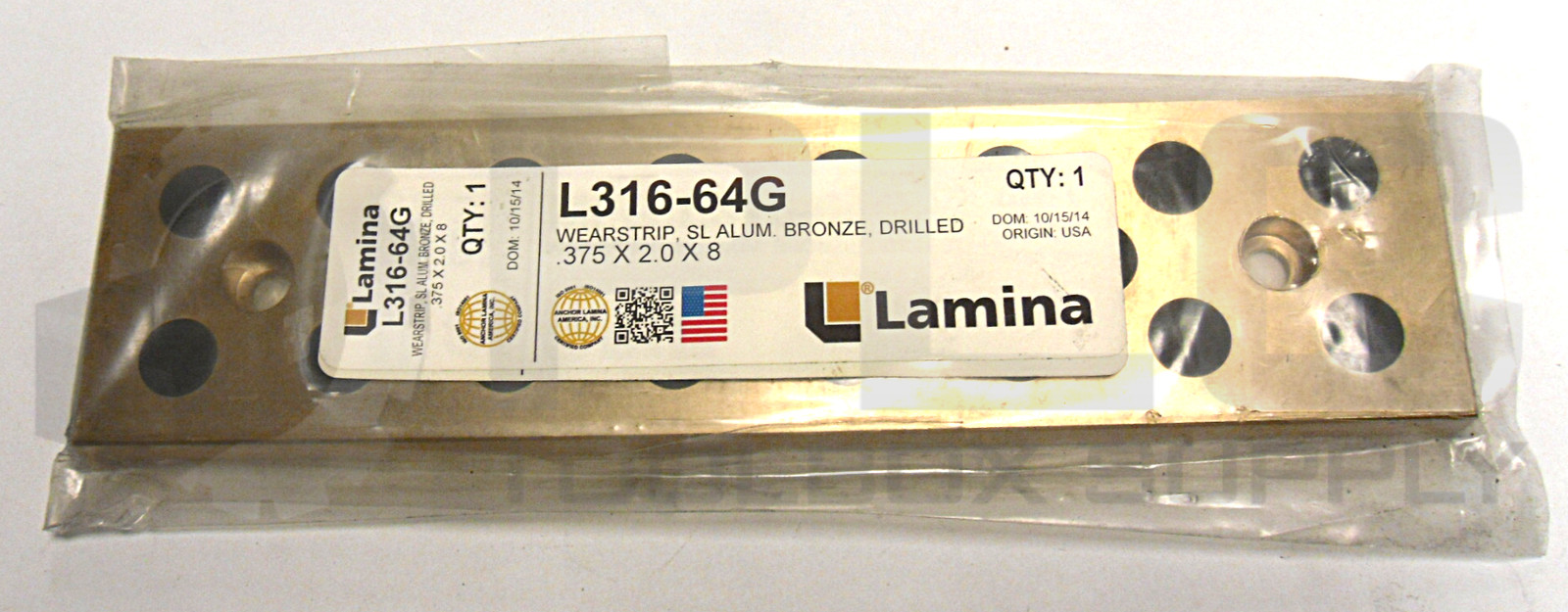 NEW LAMINA L316-64G BRONZE WEARSTRIP .375 X2.0 X 8