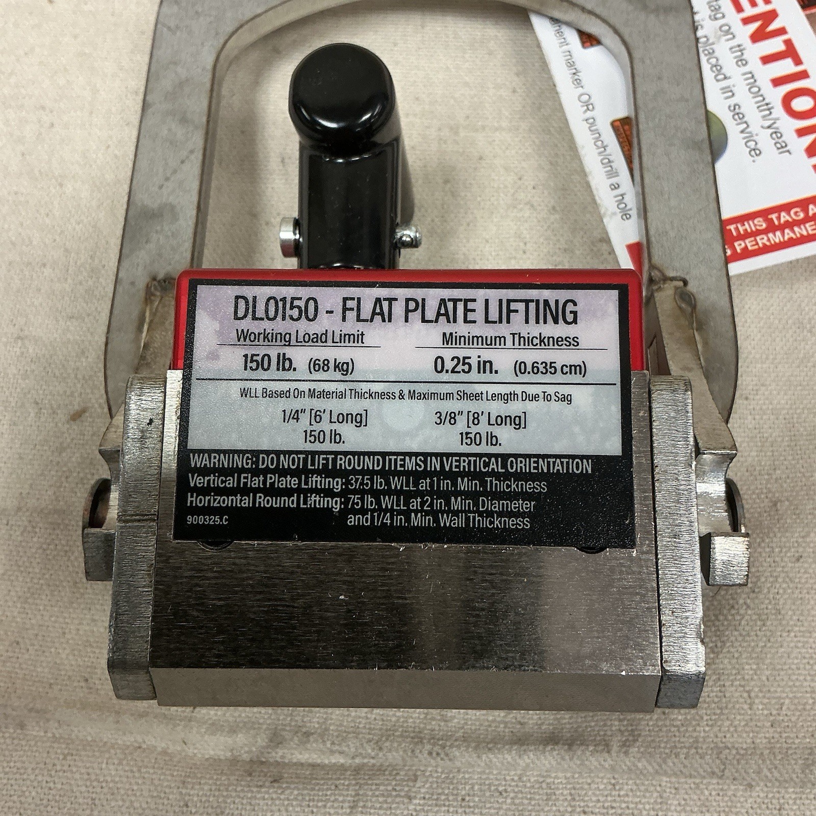 MAG-MATE DL0150 Lifting Magnet 150lb Load Cap 150lb Flat Load Cap
