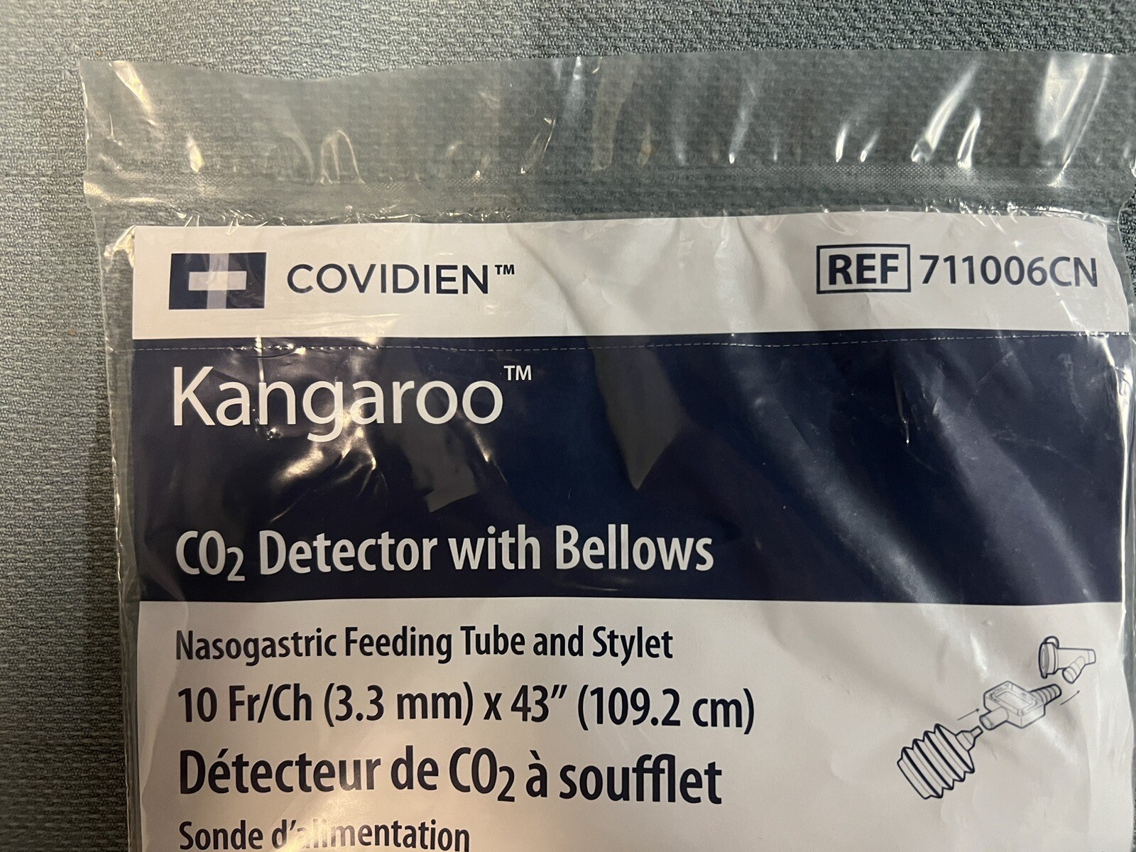 Covidien 711006CN Detector W/Bellows feeding Tube 10FR;43IN W/ STYLE&CN Exp 2024