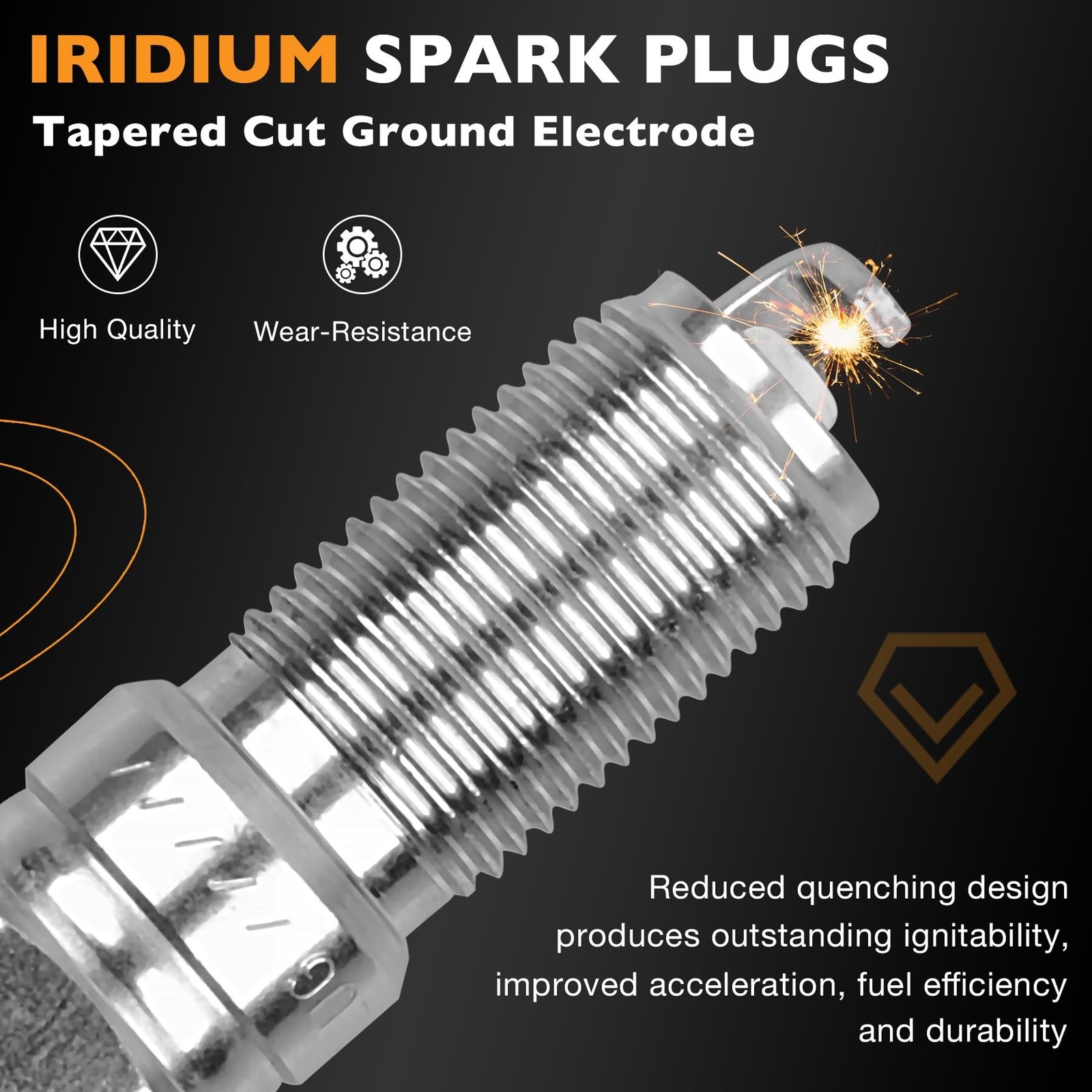 HQPASFY Ignition Coil Pack UF680 & Iridium Spark Plugs Set of 4 Compatible wi…