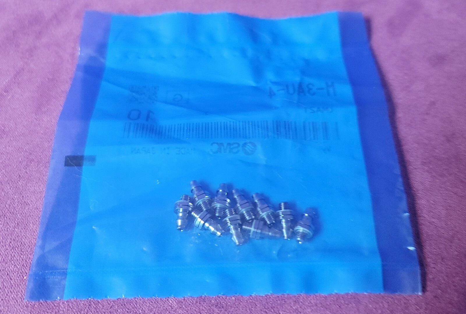 (LOT OF 2) SMC CORP. M-3AU-4 BARBED,SS BODY,TUBE 4mm,PORT M3x0.5,M SERIES(10CT)