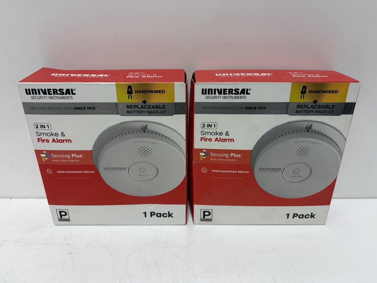 (2) USI Hardwired And 1-Yr Battery Backup Smoke Detector w/ Photoelectric Sensor