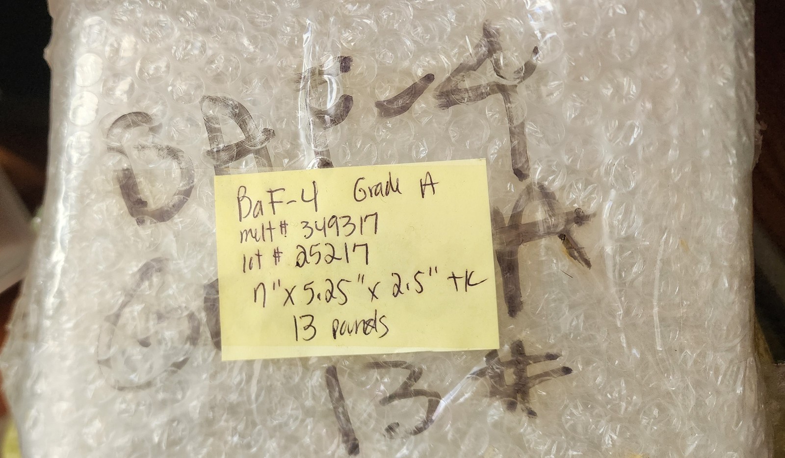 Schott Optical Glass Blank/Slab BaF-4 – 606439 Grade A 7″ x 5.25″ x 2.5″ thk