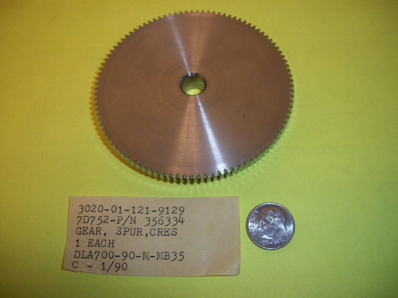 Spur gear for submarine accoustic sonar system. AN/BQQ-5 & 6 By Raytheon