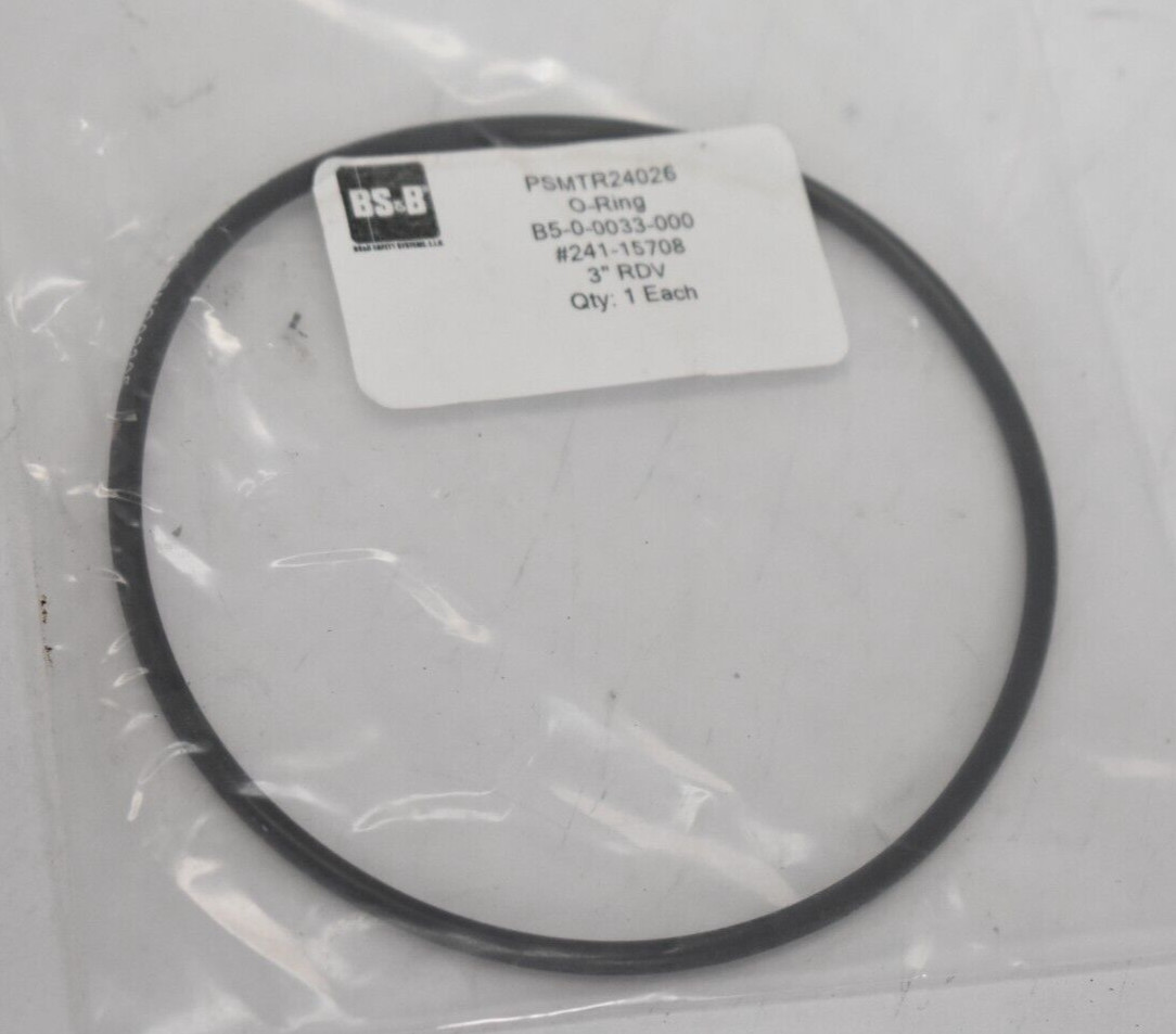 BS & B PSMTR24026 O-Ring B5-0-0033-000 241-15708 3″ & 4″ RDV Rubber Black O-Ring