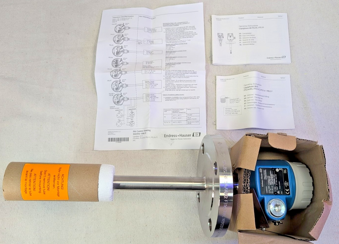 ENDRESS HAUSER LIQUIPHANT M FTL51-CAHH8/0 10IN, LEVEL SWITCH VIBR