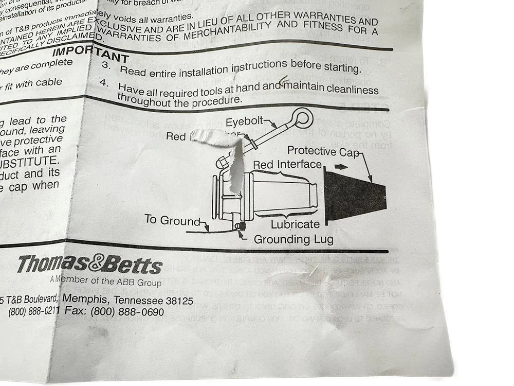 Thomas Betts Elastimold Stand Off Plug 15KV 161SOP NEW FREE FAST SHIP