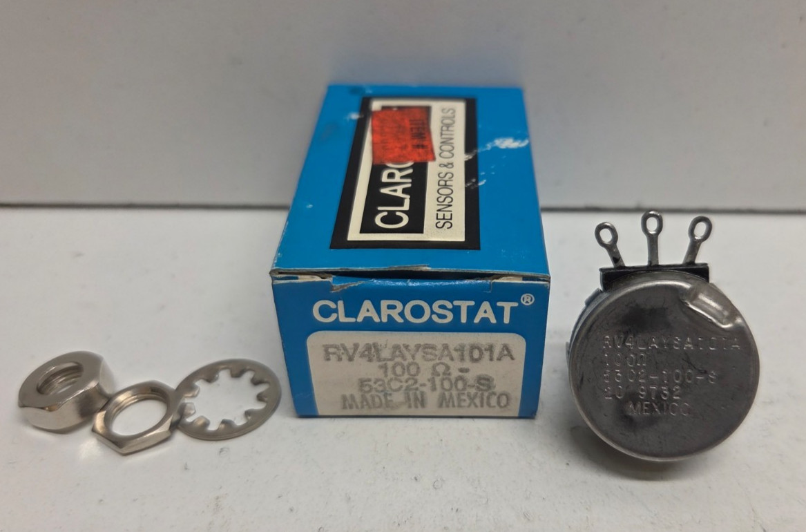 NEW IN BOX! CLAROSTAT 100 OHM POTENTIOMETER RV4LAYSA101A