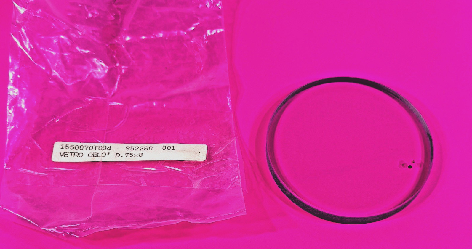 Vetro (Glass) OBLD’ 952260 001 1550070T004 Dia: 75mm x Thk: 8mm Round Glass