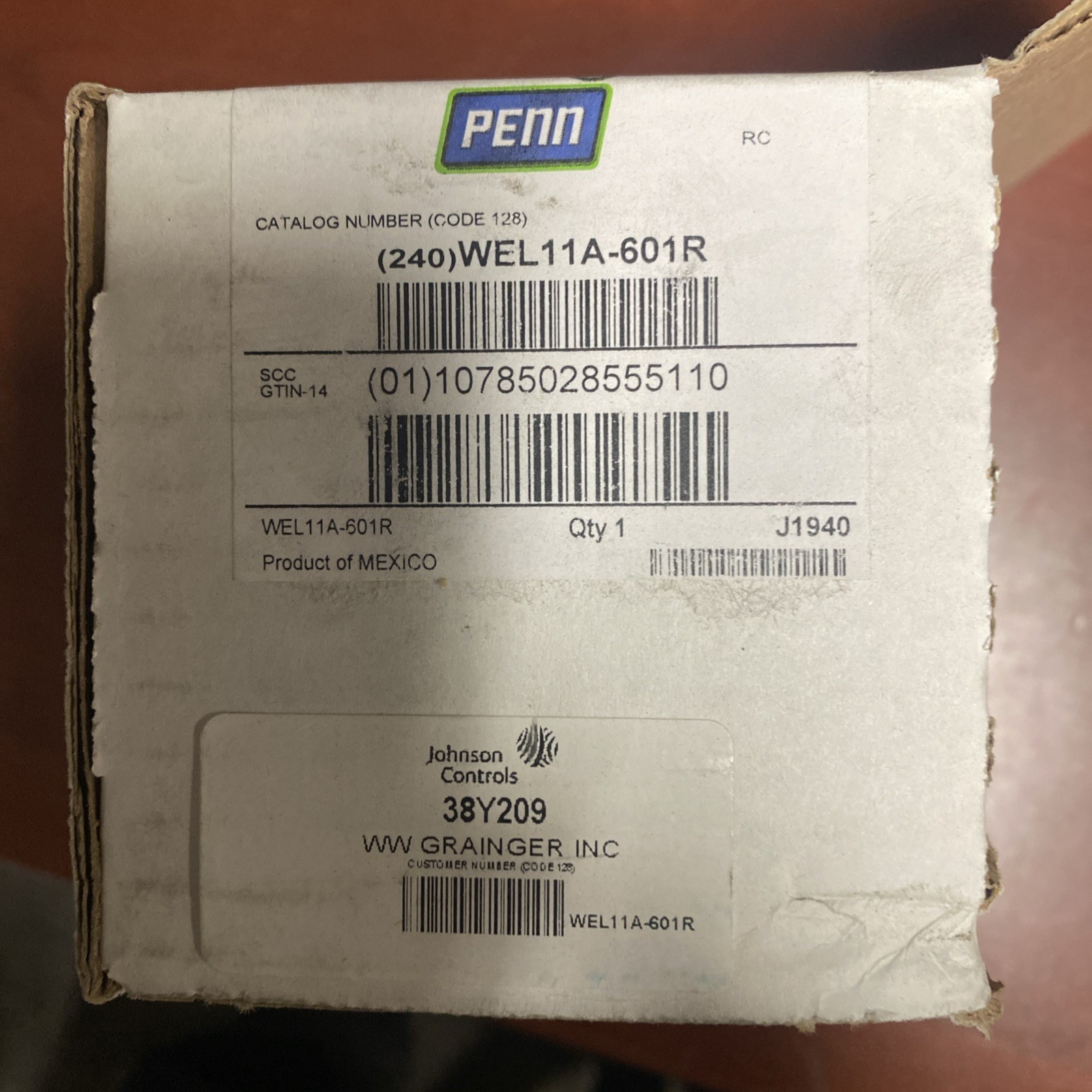 Johnson Controls WEL11A-601R, Temperature Sensor, Immersion Well, Direct Mount
