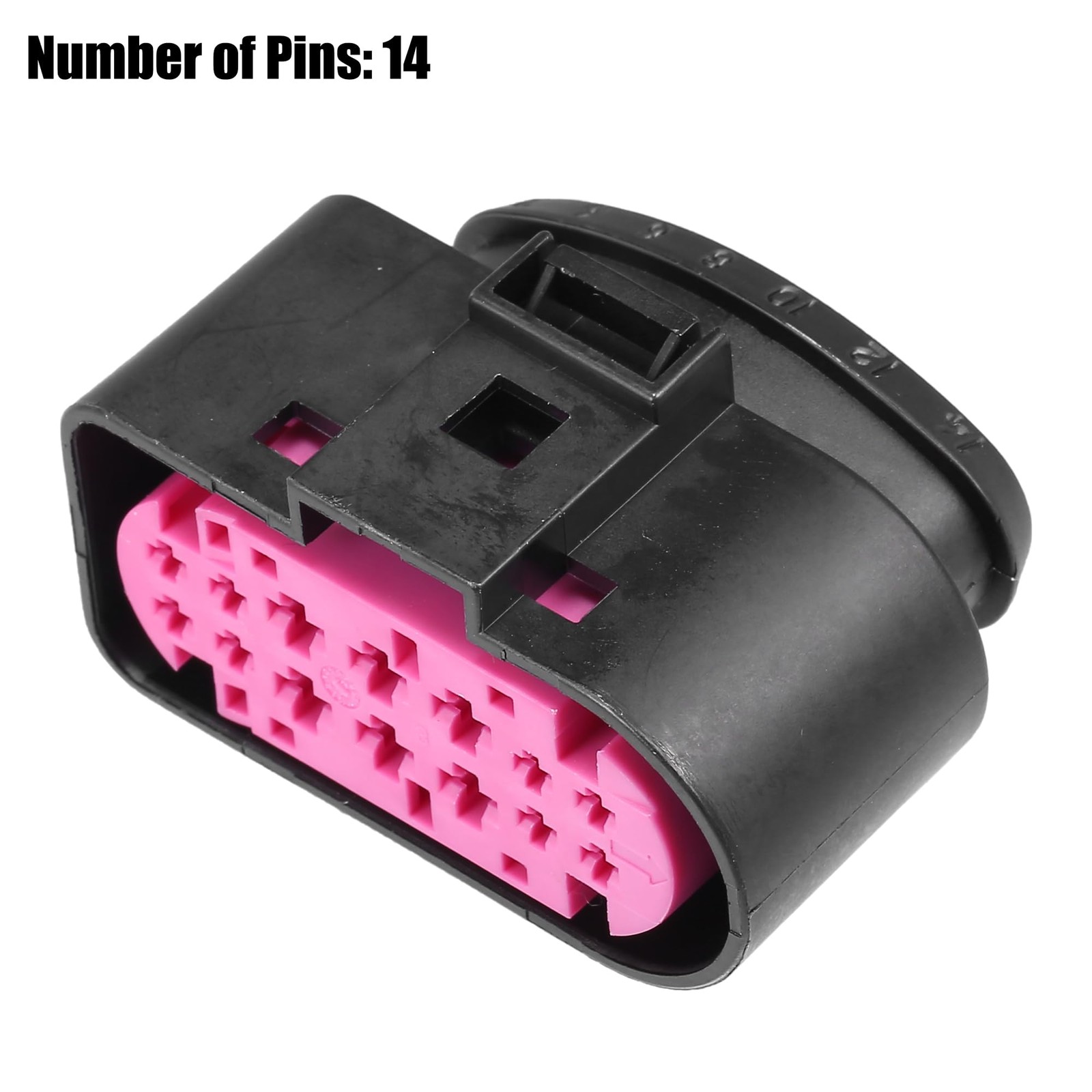 uxcell 1 Set No.1J0973737A Headlight 14 Pin Plug 1.85″x0.98″x1.26″, Black