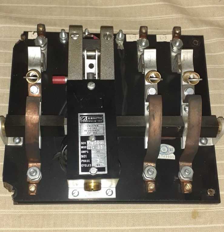 Zenith model MH-33 Ser T5214 3-Phase 30Amp Industrial Protection Relay