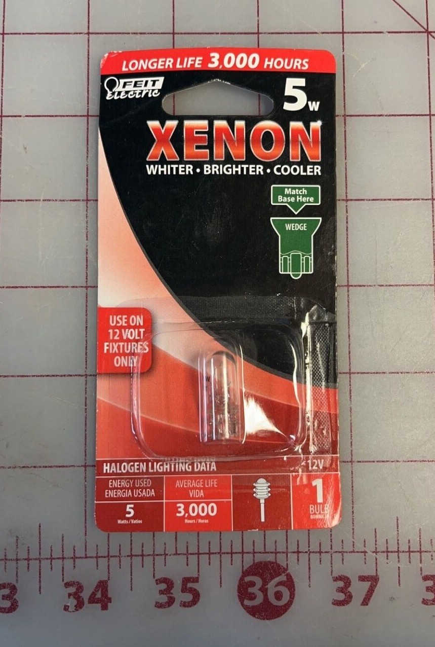 Feit Electric Xenon Whiter Brighter Cooler light Bulb,3000K 5W 12V (Lot of 3)