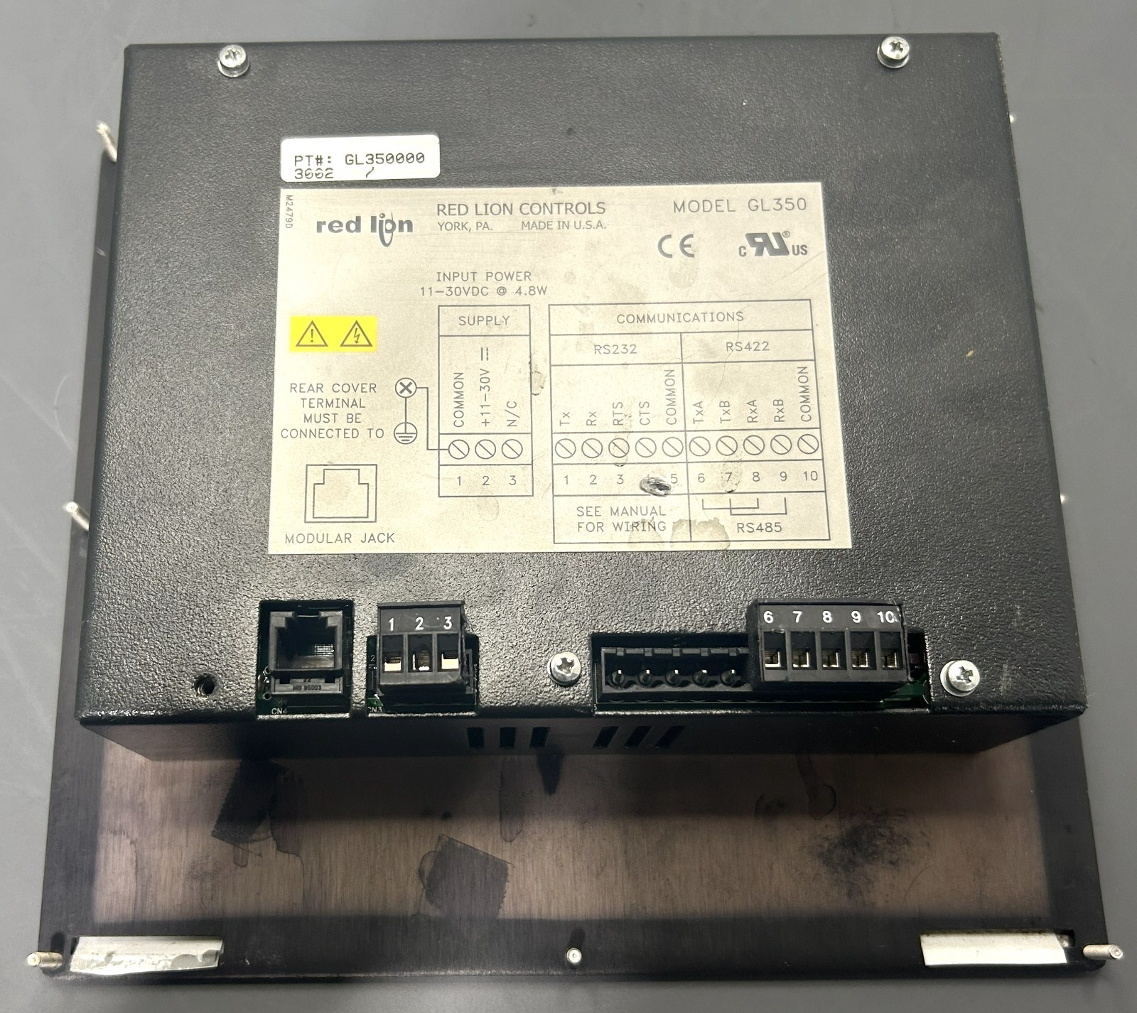 Red Lion GL350 Graphical Operator Terminal Liquid Crystal Display Power Tested