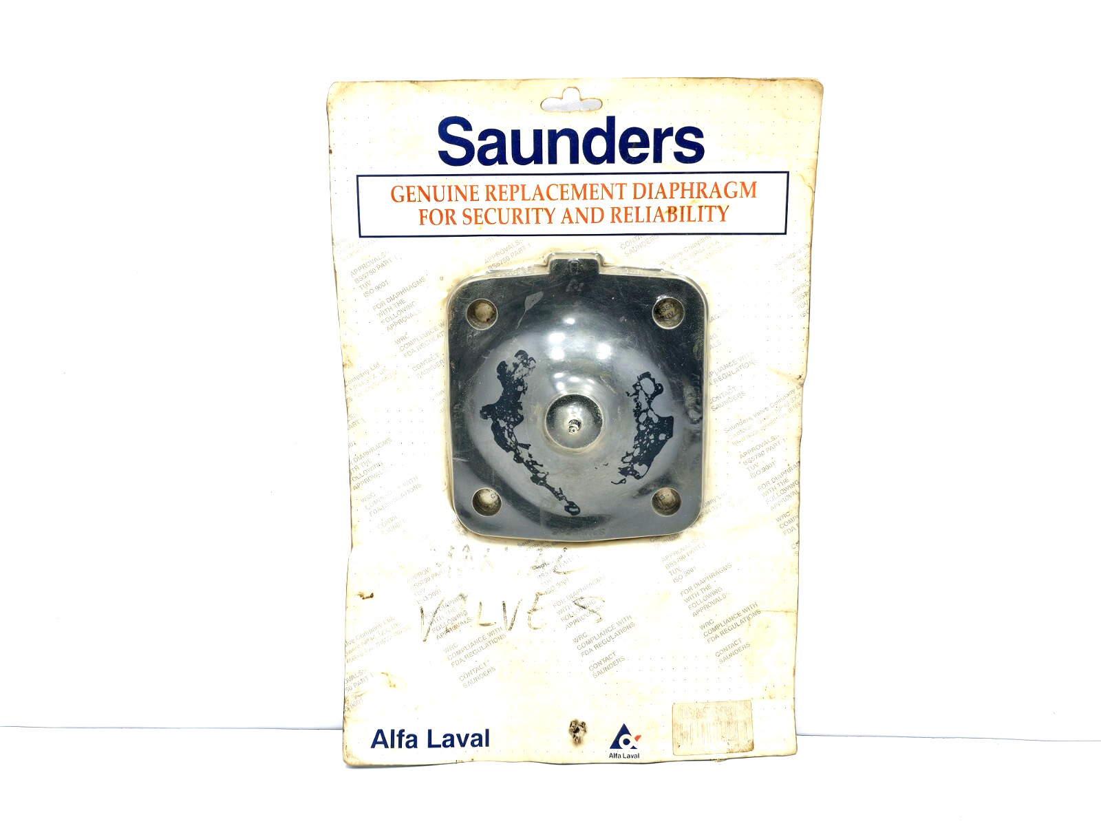 DN65 DIAPHRAGM SAUNDERS ALFA LAVAL ( 2-1/2″ ) TYPE KB LOT OF 2