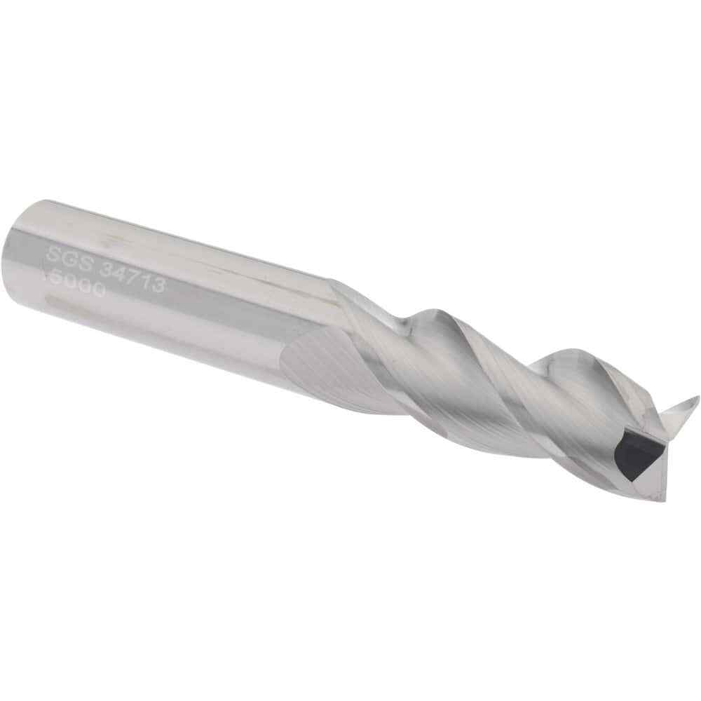 SGS 34713 Square End Mill: 1/2″ Dia, 1-1/4″ LOC, 1/2″ Shank, 3-1/4″ OAL