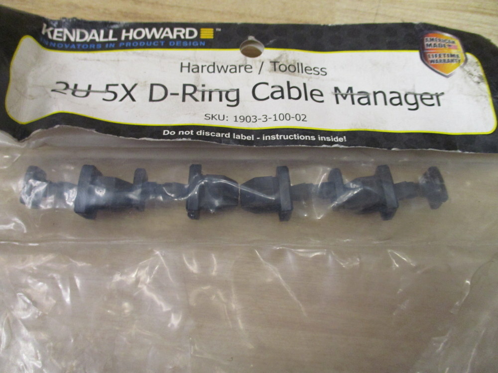Kendall Howard 1903-3-100-02 2U 5X D-Ring Cable Manager 1903310002