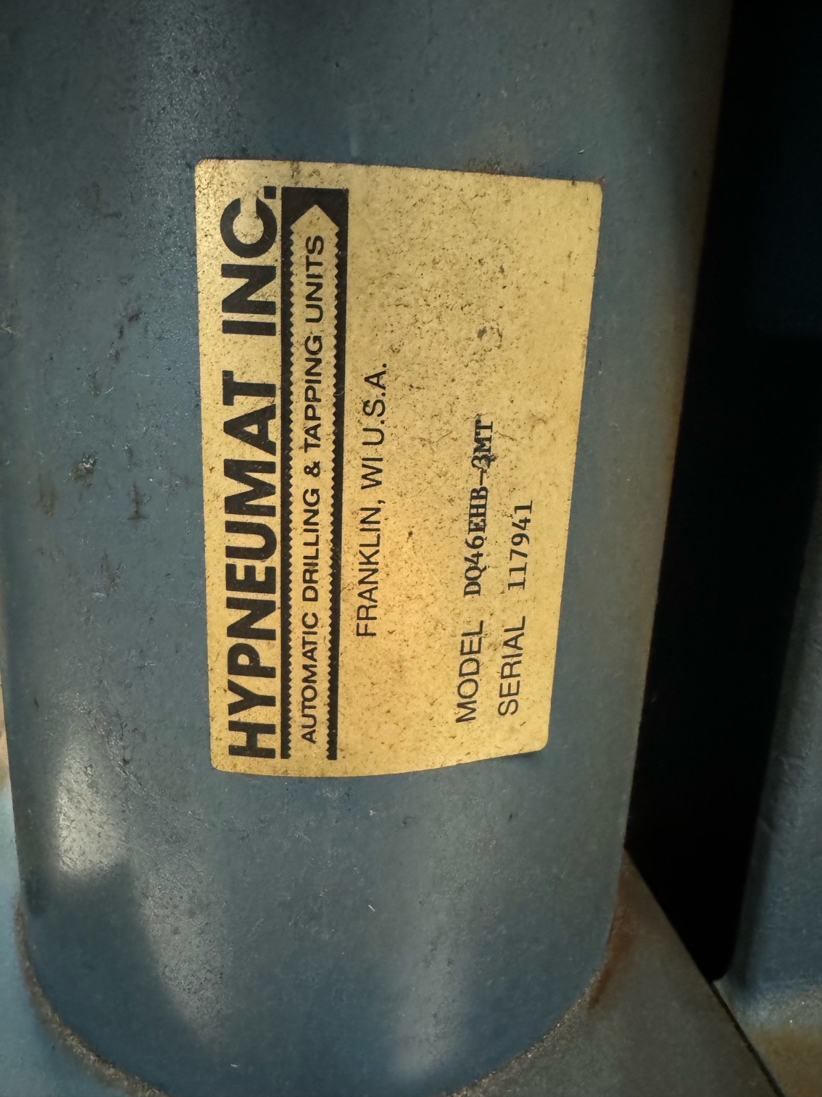 NEW HYPNEUMAT DQ46EHB-3MT AUTOMATIC PNEUMATIC TAPPING & DRILLING HEAD