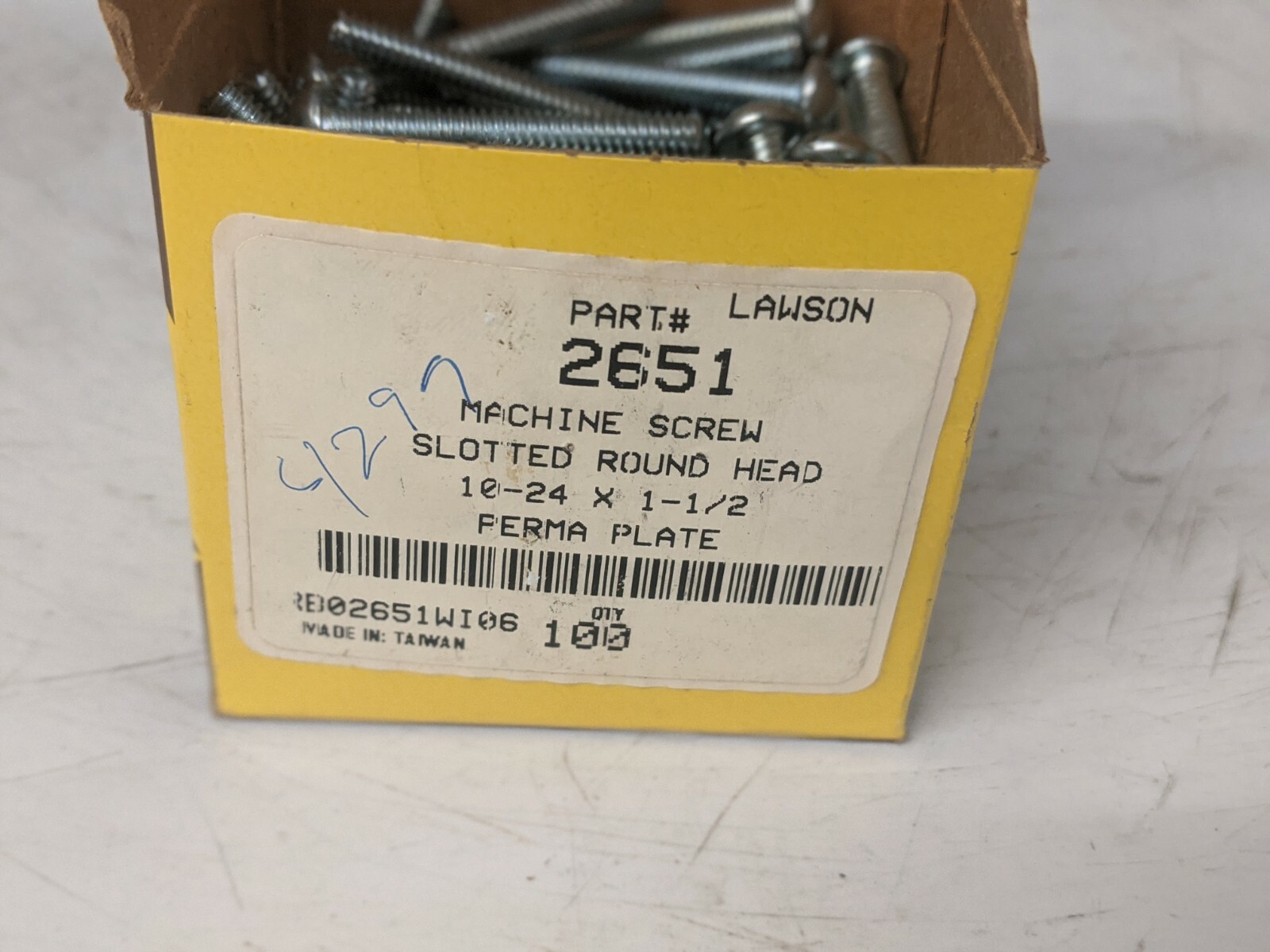 Lawson 2651 1 1/2″ Machine Screw *LOT OF 100*
