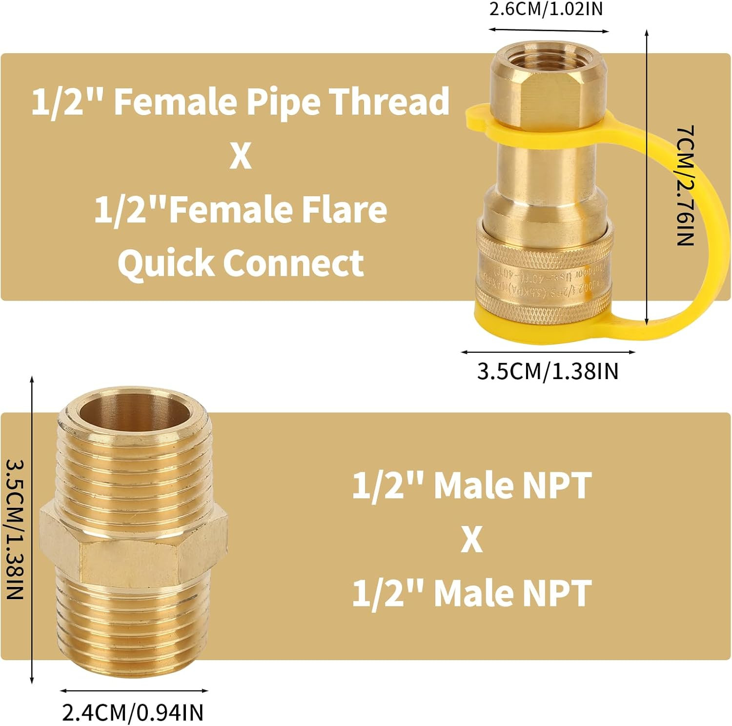 1/2″ QDD LP Natural Gas Quick Connect Fittings Kit 1/2 Propane Connects 100%