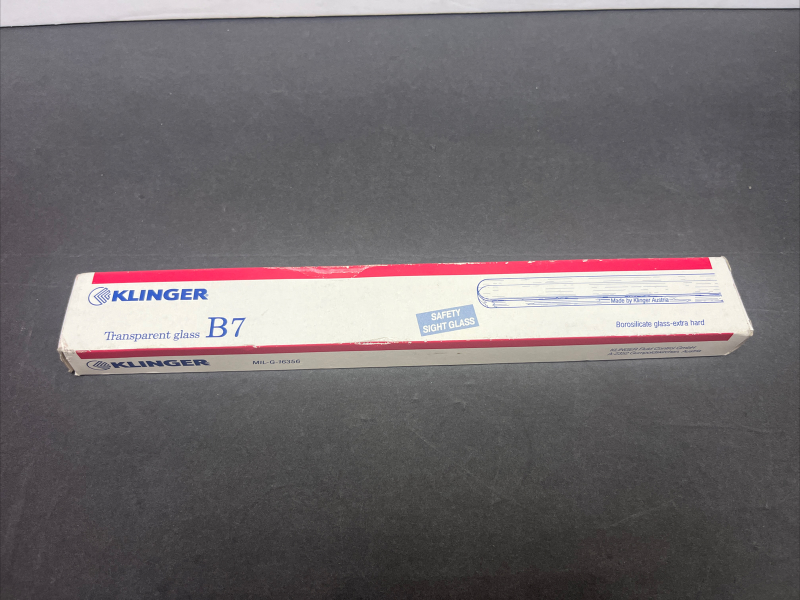 RARE VTG KLINGER MIL-G-16356 TRANSPARENT GLASS B-7 NEW OLD STOCK MADE IN AUSTRIA