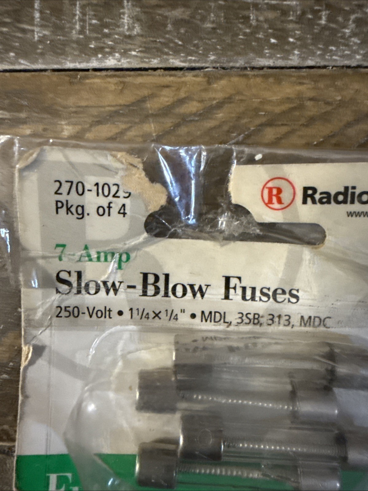 Radio Shack 270-1029 7 Amp MDL Type Fuses 250V Slow Blow 4-Pack New RadioShack