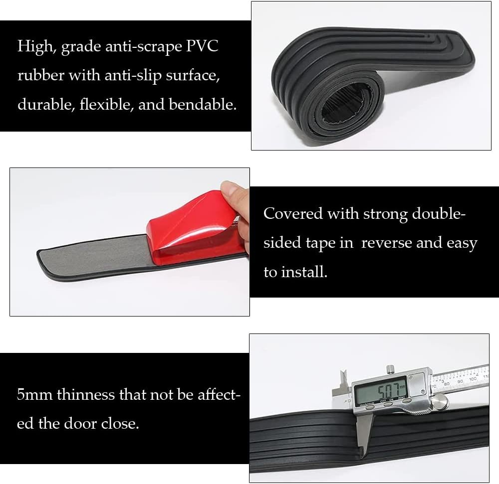 Car Rear Bumper Protector Guard, 35.4 * 2.76 Inch Universal Rubber Scratch-Resis