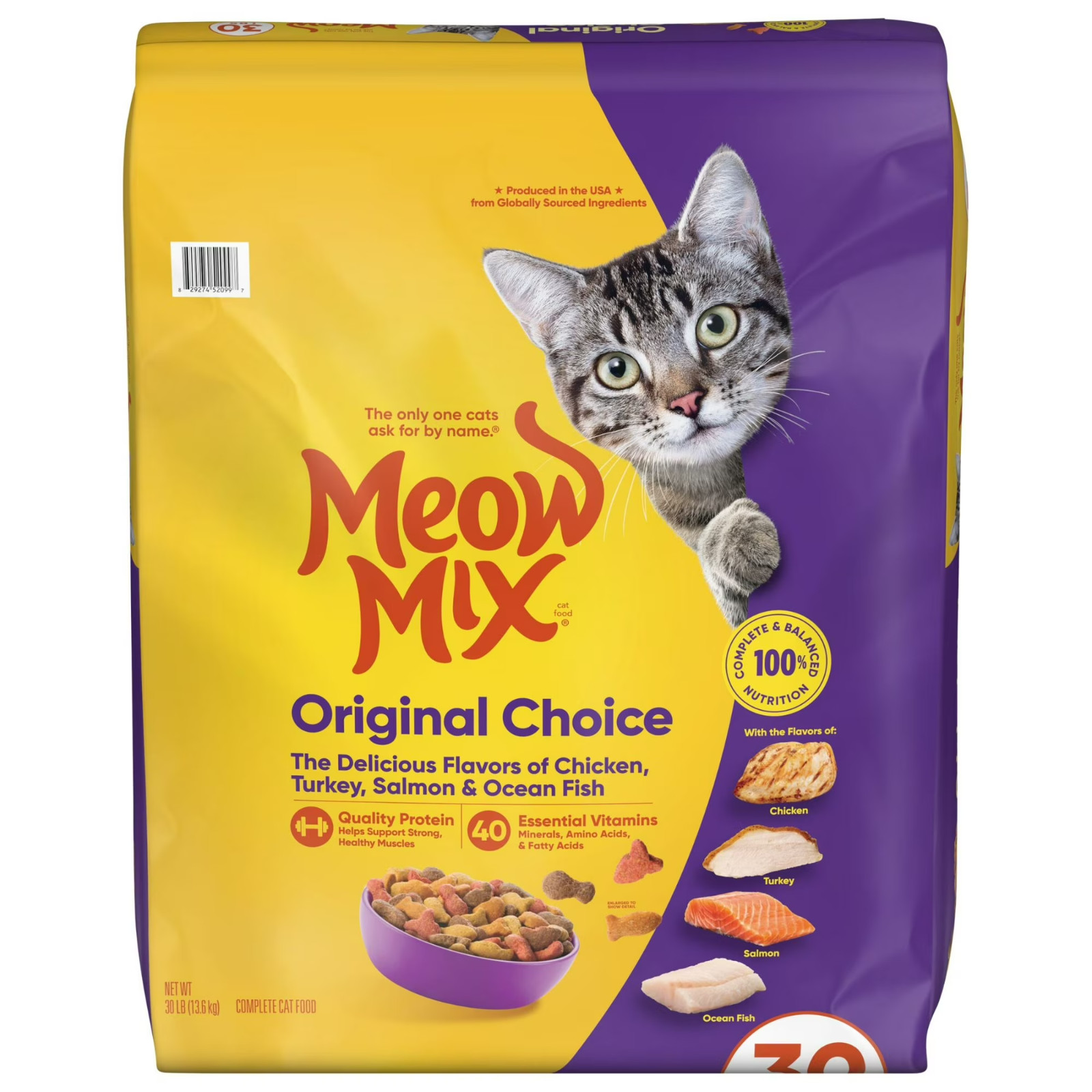 Meow Mix Original Choice Dry Cat Food, 30 lb. Bag