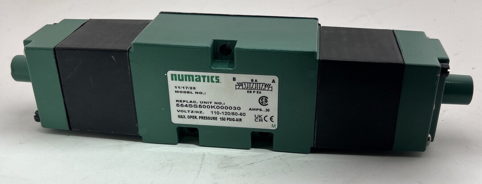 NUMATICS 554SS500K000030 SOLENOID VALVE (NEW PARTS ONLY BROKEN HARNESS CONN)