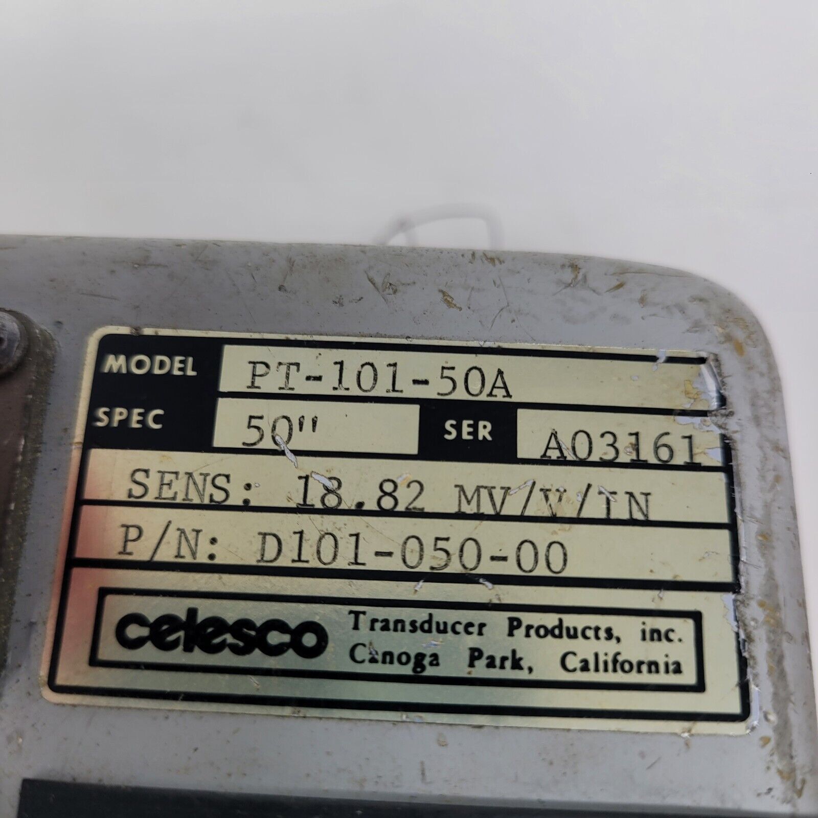 Celesco PT-101-50A Cable Extension Position Transducer
